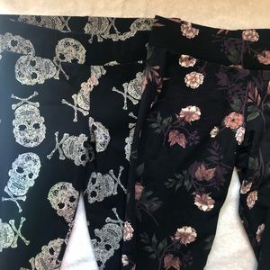 Torrid Leggings Skulls and Flowers